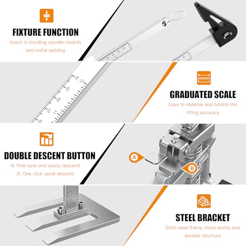Labor-Saving Arm Jack Multifunctional Construction Jacks, Furniture Jacks，Lift Height 10 inches 300lb Load-Bearing for Installing Windows and Doors, Lifting Furniture, Woodworking Tools