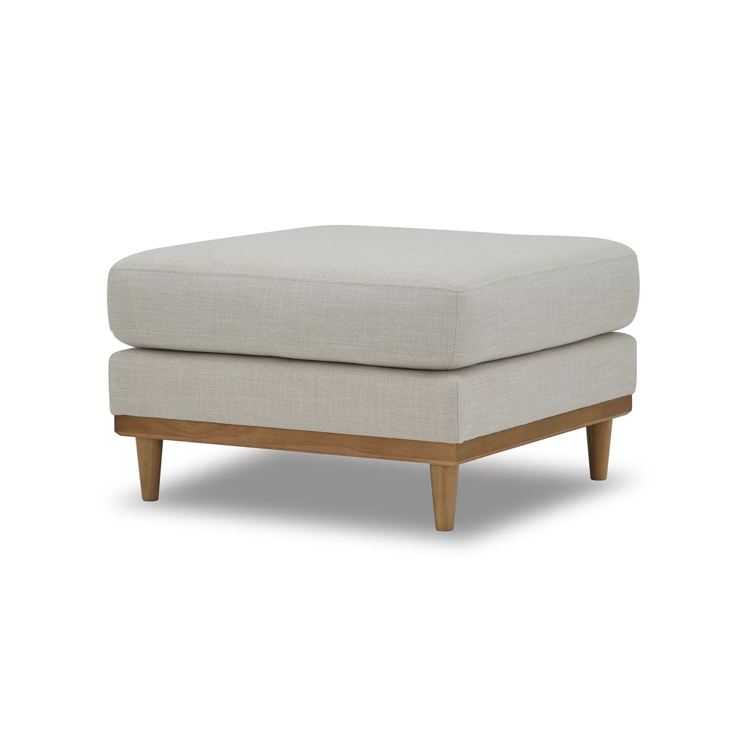 Better Homes & Gardens Springwood Square Wood Frame Ottoman, Light Honey Finish