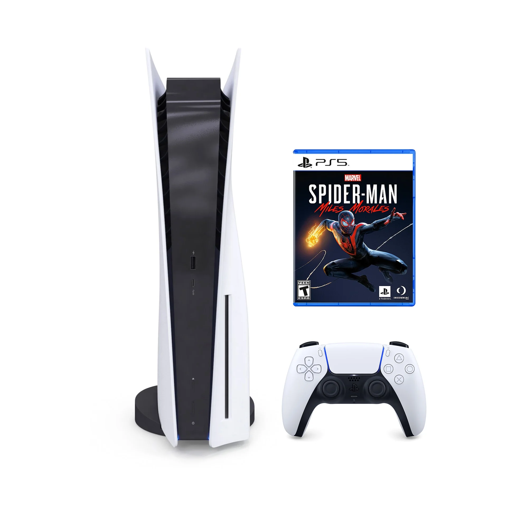 2023 New PlayStation 5 Disc Version PS5 Console with Wireless Controller & Marvel's Spider-Man: Miles Morales Game