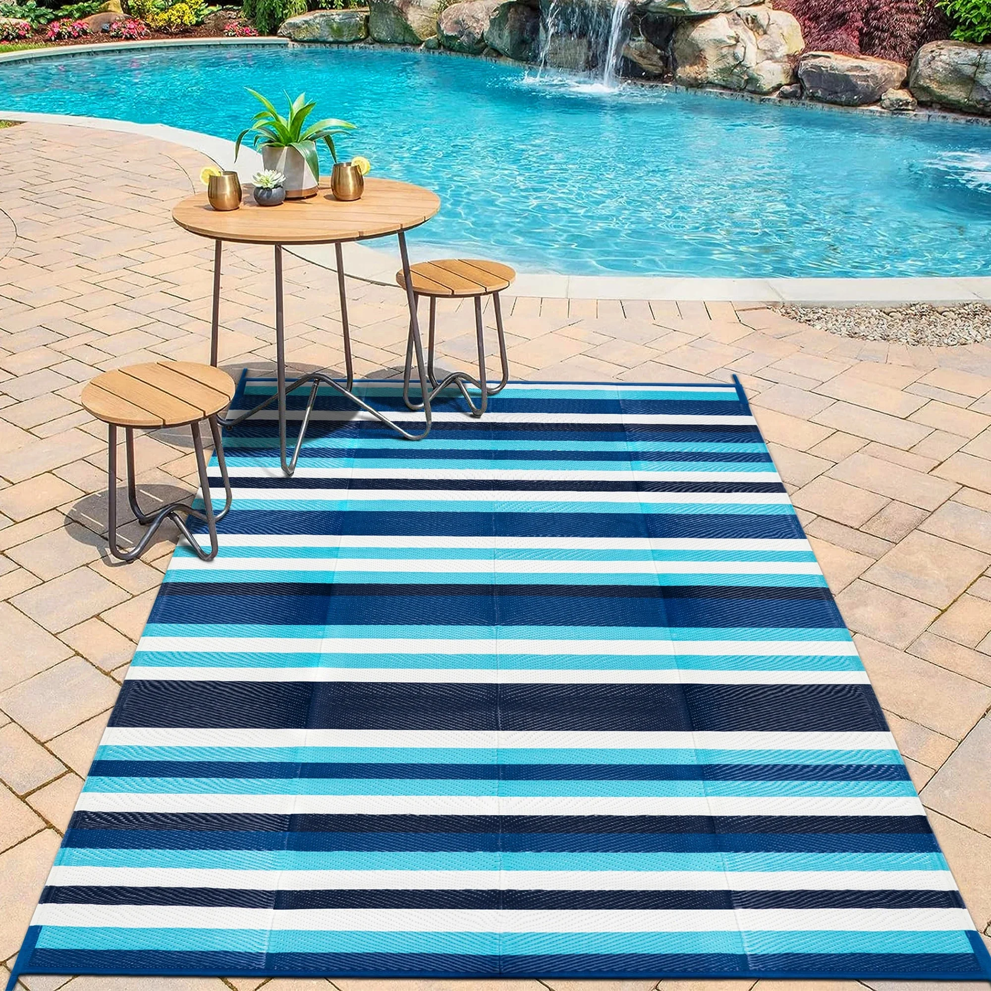 HUGEAR Outdoor Rugs Clearance 5'x8' Area Rugs Waterproof Patio Rugs, Plastic Camping Rugs, Porch Rugs, RV Rugs for outside