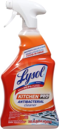Lysol Pro Kitchen Spray Cleaner and Degreaser, Antibacterial All Purpose Cleaning Spray for Kitchens, Countertops, Ovens, and Appliances, Citrus Scent, 22oz