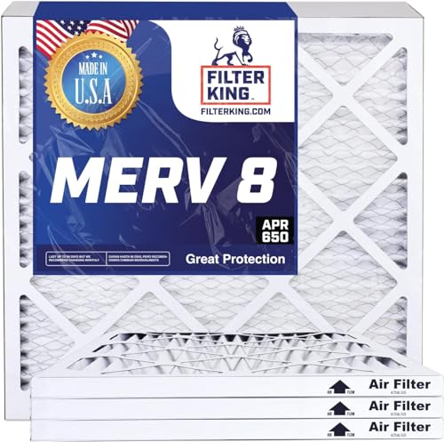 Filter King 16x25x4 Air Filter | 4-PACK | MERV 8 HVAC Pleated A/C Furnace Filters | MADE IN USA | Actual Size: 15.5 x 24.5 x 3.75