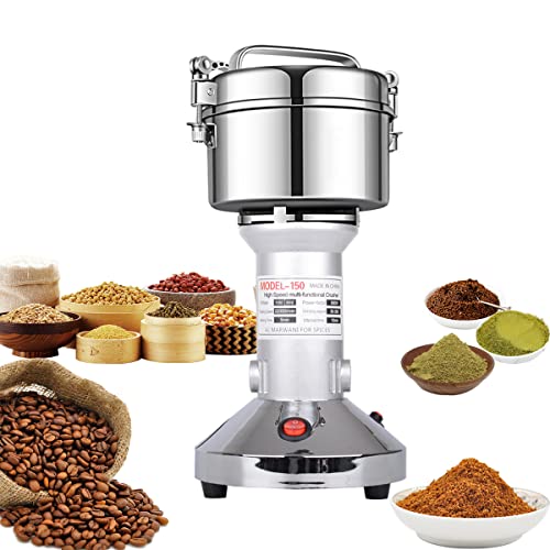Grain Mill Grinder 750g High Speed Electric Stainless Steel Grinder Cereals Corn Flour Pulverizer Powder Machine for Dry Spice Herbs Grains Coffee Rice Pepper(750g Stand Type)