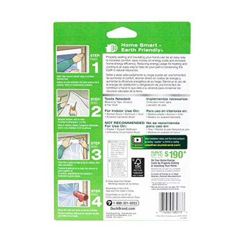 Duck Brand Indoor 5-Window Shrink Film Insulator Kit, 62-Inch x 210-Inch, 286217