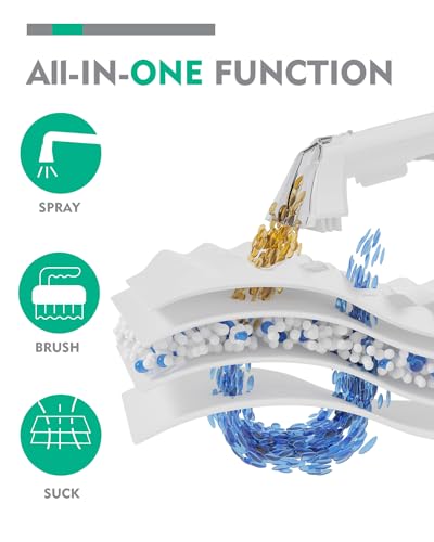 HAUSHOF Portable Carpet Spot and Upholstery Cleaner, Lightweight Handheld Deep Cleaner Machine for Pet Stains, Sofa, Rug, Mattress, Car Seat and Curtain, White & Light Grey