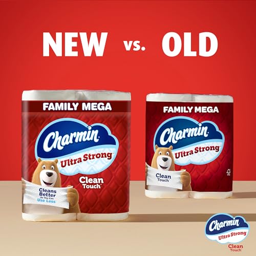 Charmin Toilet Paper Ultra Strong Clean Touch, 24 Family Mega Rolls = 120 Regular Rolls (Packaging May Vary)