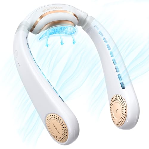 TORRAS Coolify Portable Air Conditioner Neck Fan, Hands Free Semiconductor Cooling Bladeless Fan, 4000 mAh Rechargeable Leafless Mini USB Fan for Outdoor/Home/Office, 3 Speeds