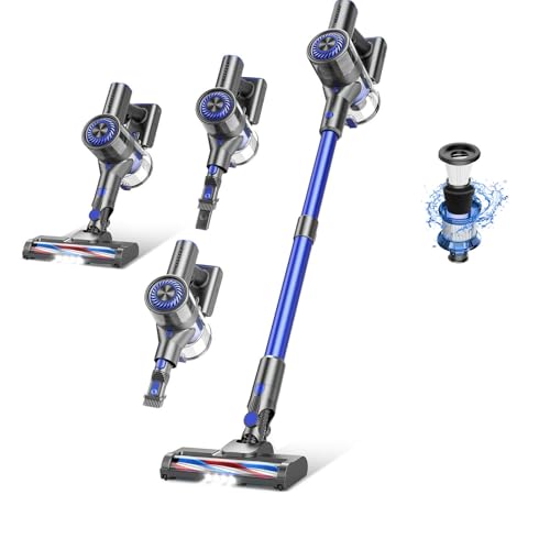 Cordless Vacuum Cleaner,Vacuum Cleaners for Home with Super Suction,Stick Vacuum Cleaner Rechargeable Up to 35 Mins Runtime,Lightweight Hardwood Floor Vacuum for Pet Hair,Carpet(Blue)