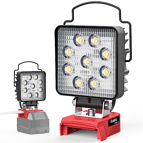 Upgrade LED Work Light for Milwaukee Battery: Ecarke 48W 4800LM for Milwaukee Light for m18 Work Light - USB Work Light 18V Battery Light with Low Voltage Protection & USB&Type-C Charging Port