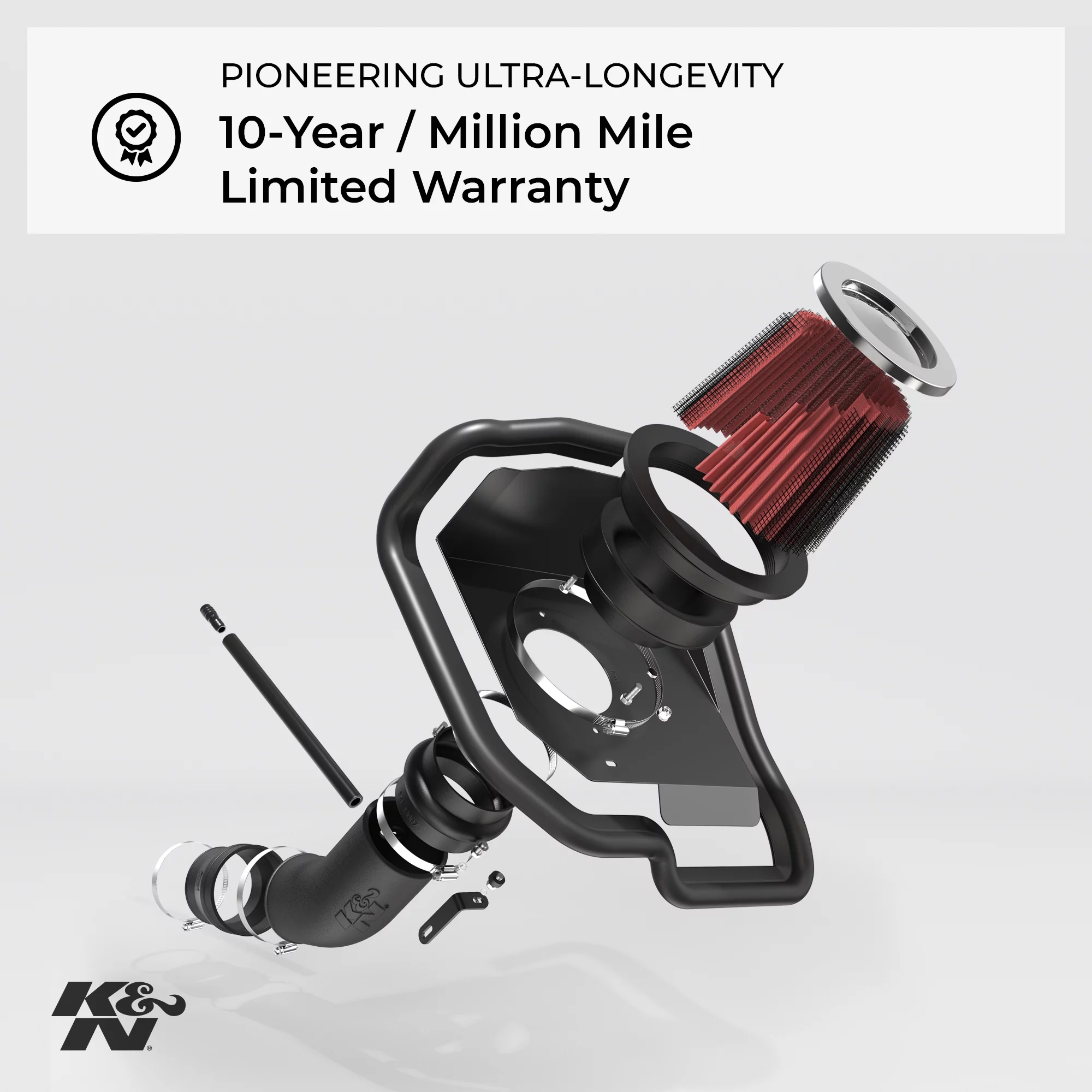 K&N Cold Air Intake Kit: High Performance, Guaranteed to Increase Horsepower: 2017-2019 Chevy Cruze, 1.4L L4, 69-4537TS