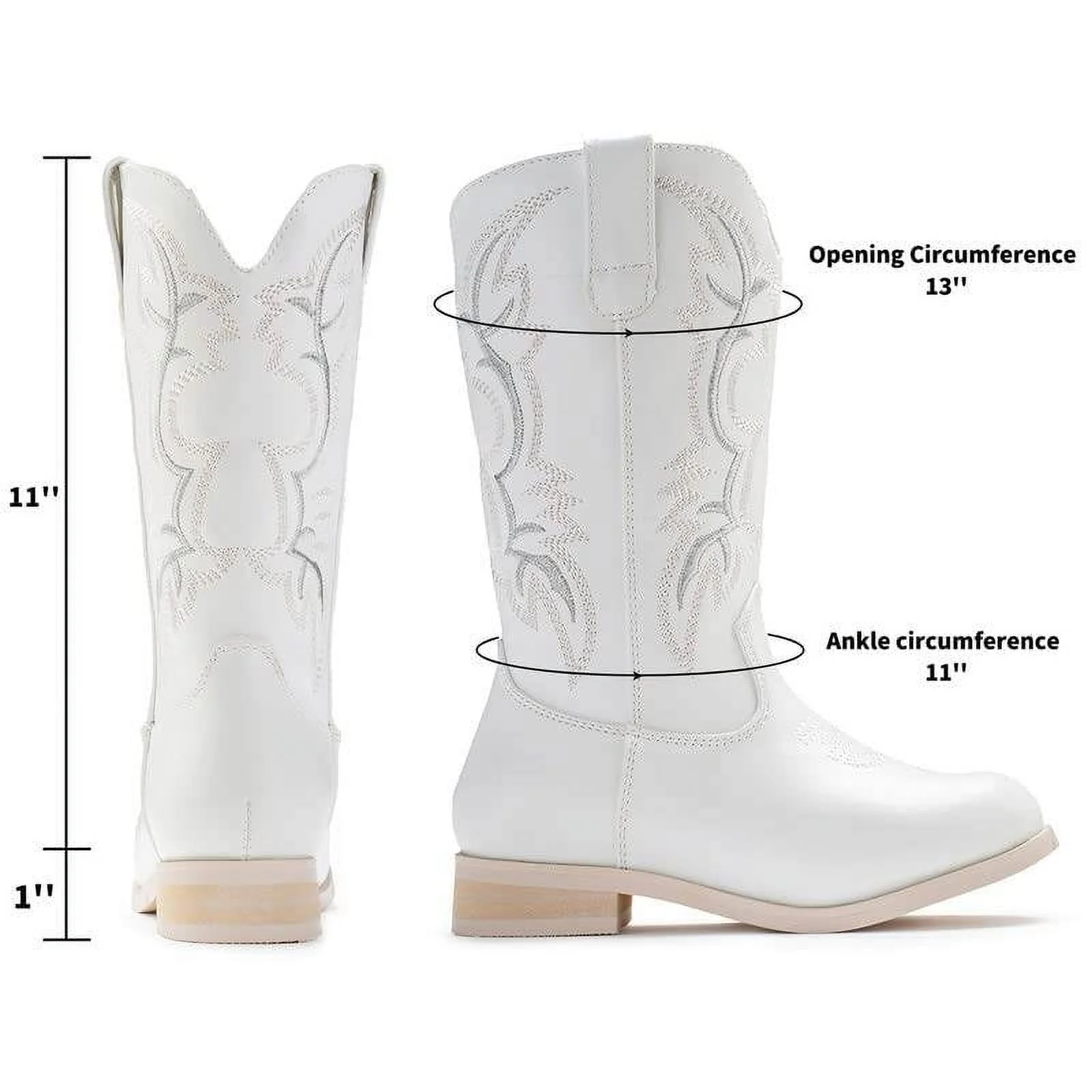 IUV Cowgirl Boots Cowboy Boots For Girls Kids Toddler Fashion Western Boots Mid Calf Riding Shoes