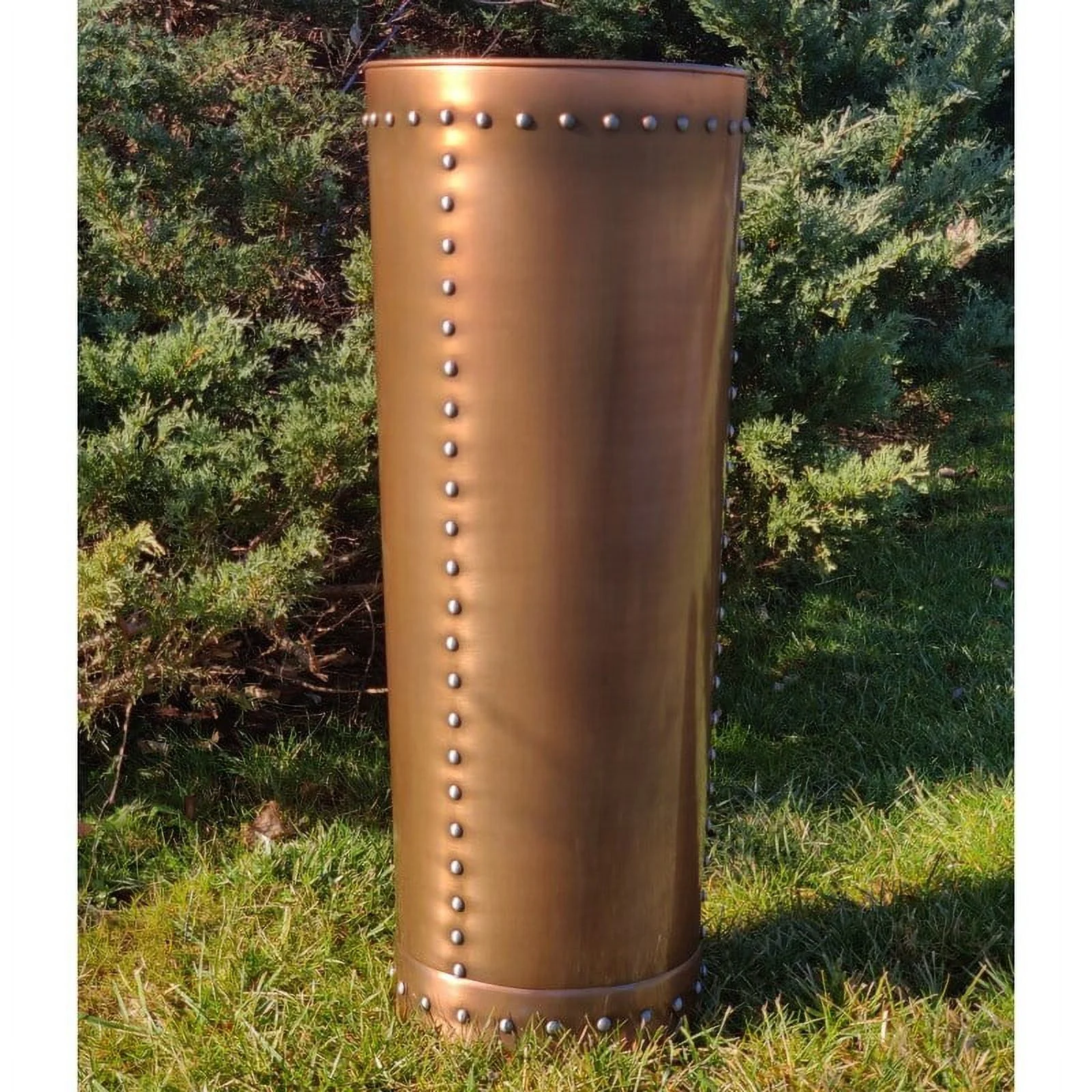 Good Directions Unique Tall Riveted Bronze Indoor/Outdoor Planter Bronze
