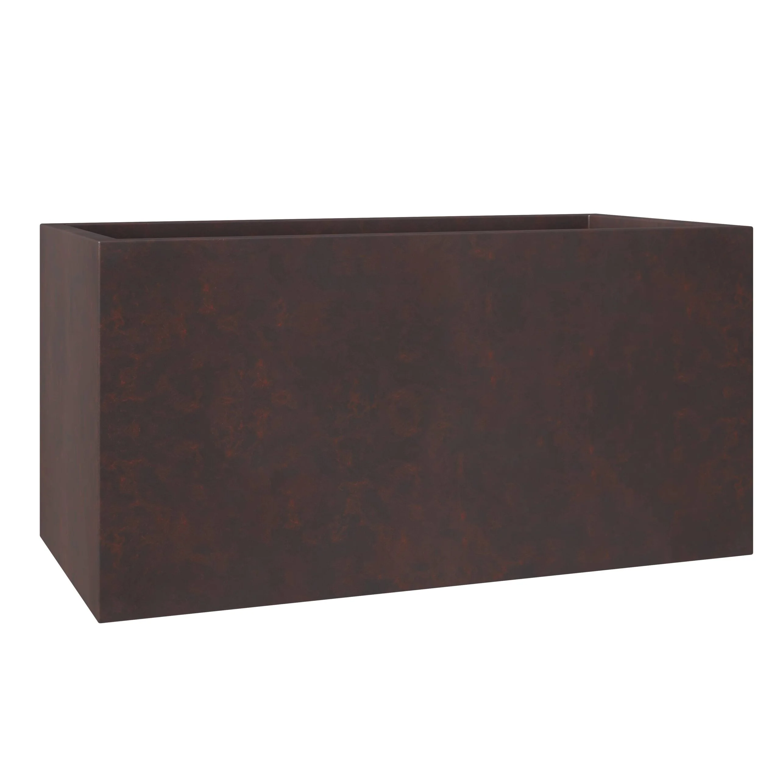 LeisureMod Bloom Fiberstone and MGO Clay Planter, Mid-Century Modern Rectangular Planter for Indoor and Outdoor Use (Brown, 16