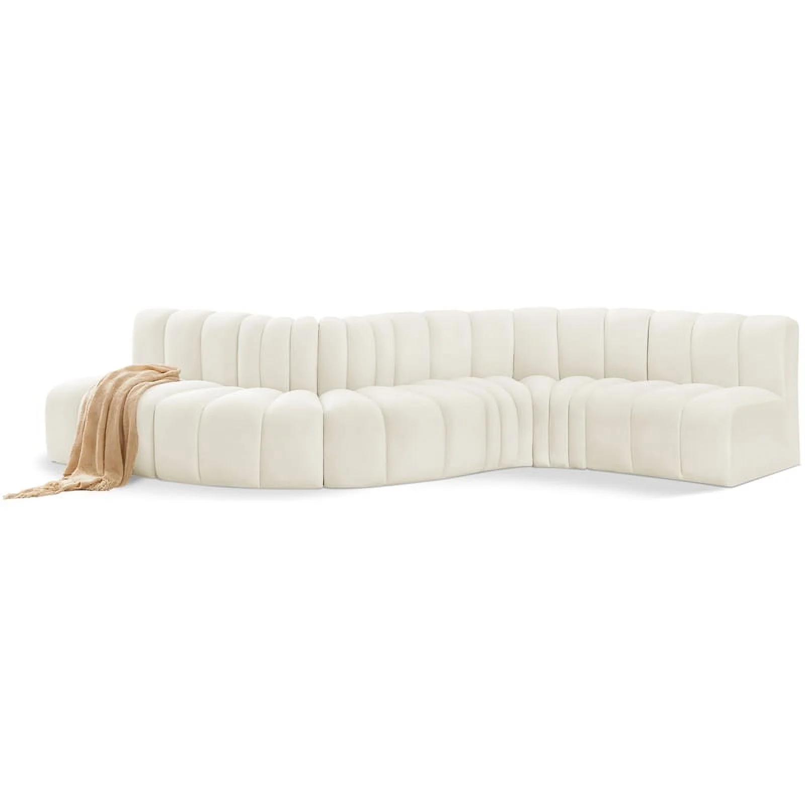 Meridian Furniture Arc Cream Velvet Modular Sofa