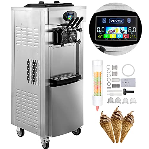 VEVOR Commercial Soft Ice Cream Machine 3 Flavors