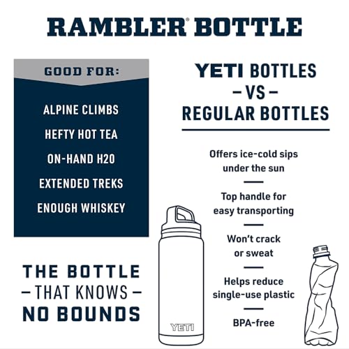 YETI Rambler 18 oz Bottle, Vacuum Insulated, Stainless Steel with Chug Cap