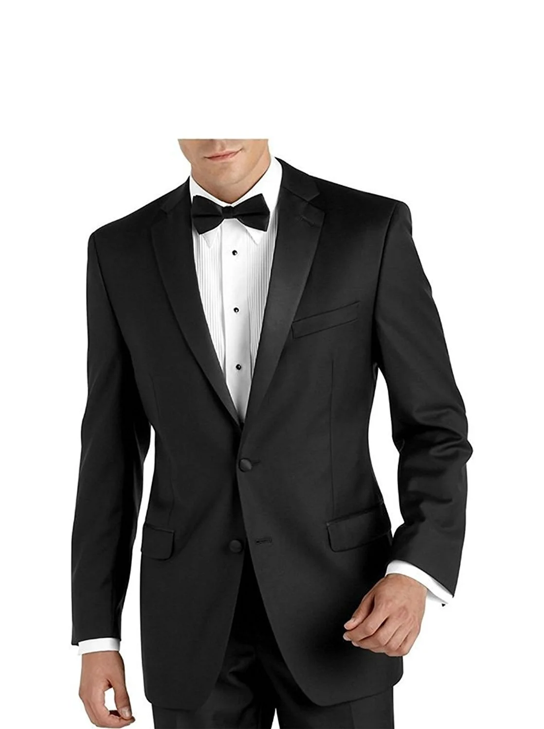 Carlo Lusso Men's Single Breasted 2 Button Front Notch Lapel Tuxedo Suit Set (50L, Black)