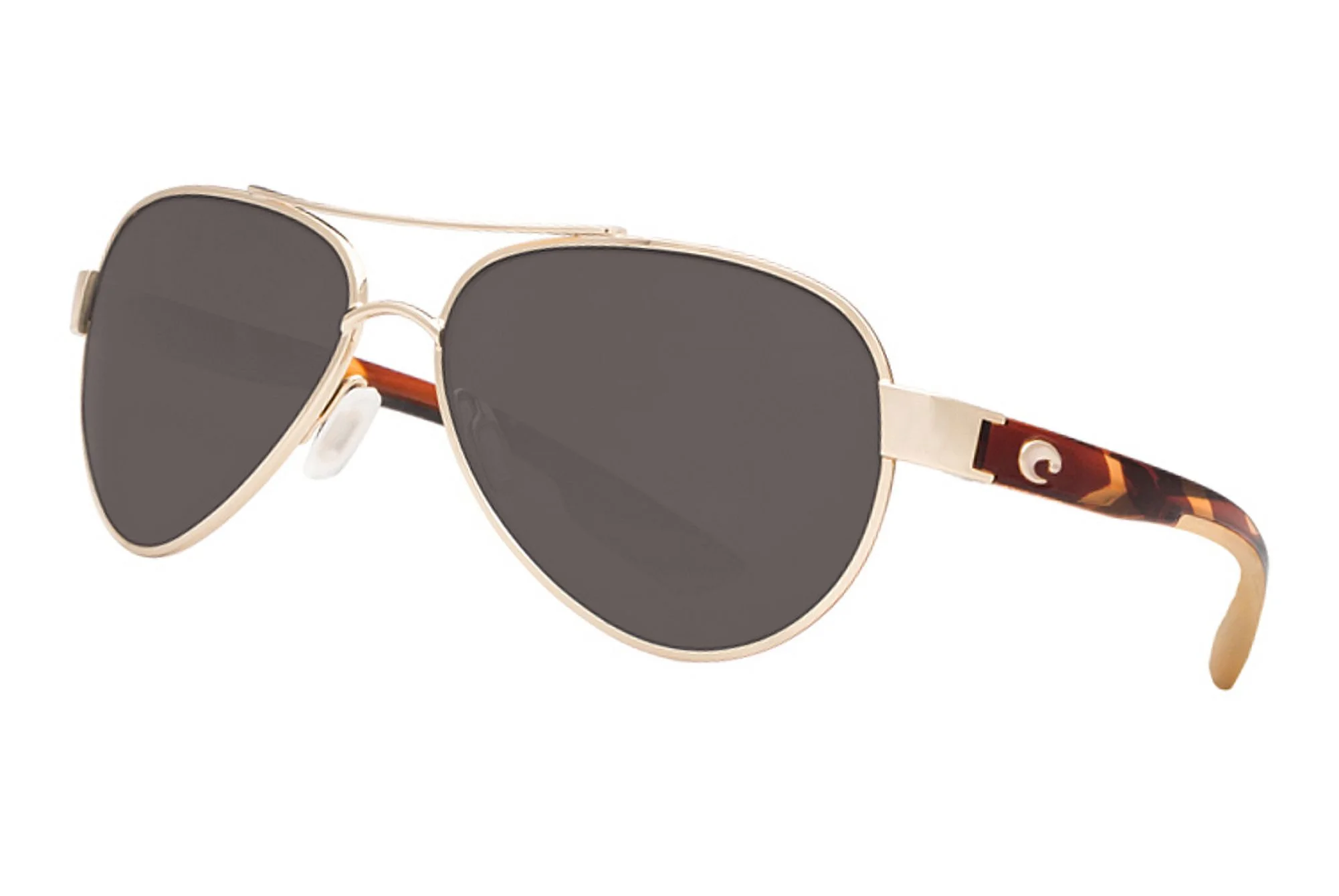 Costa Del Mar Womens Loreto Polarized Aviator Sunglasses - Rose Gold/Gray - 56 mm