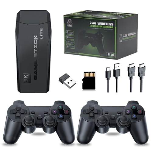 20000+ Games,2025 Newest Home Game Console Wireless Double Handle PSP Arcade Double TV Game Console Plug and Play Video Game Stick, HDMI Output TV, Gift for Kids and Adults (64G)