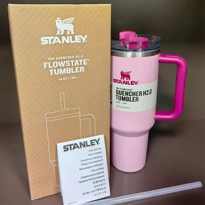 St-an-ley Flamingo Powder 40 oz  Qu-en-cher H2.0 Tumbler
