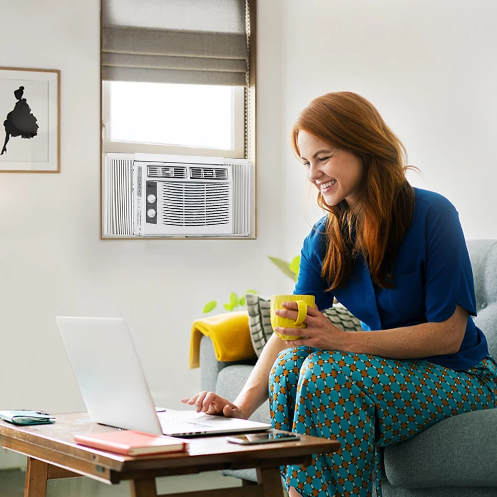 Zimtown 5000 BTU 115V Window-Mounted Compact Air Conditioner , White