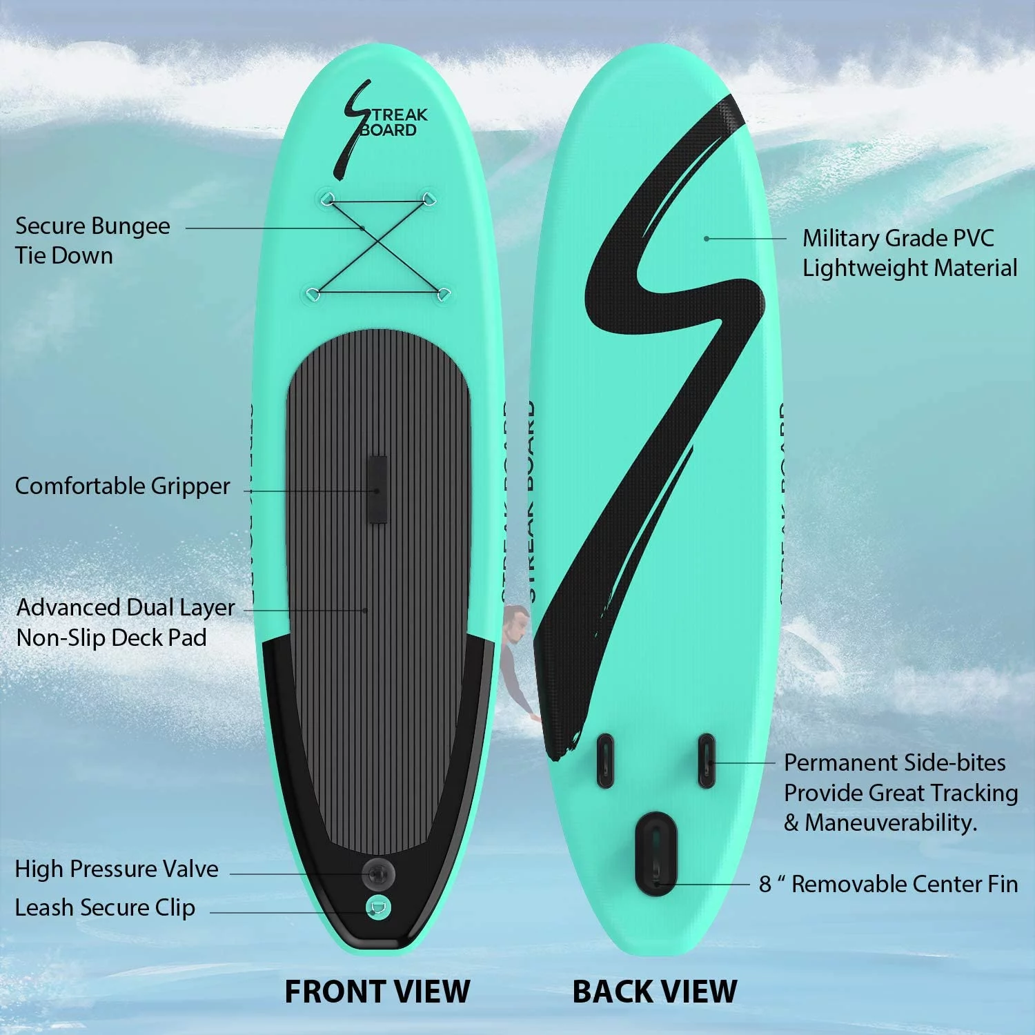 LAZY BUDDY 10FT Inflatable Stand Up Paddle Board, Surfing SUP Boards, Non-Slip Deck 6'' Thick with Complete Kit