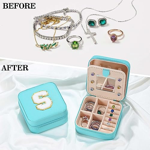 Parima Travel Jewelry Organizer Stocking Stuffers - Sturdy and Trendy Jewelry Box for Girls, Jewelry Case Ideas, Teen Girls Gifts Trendy Stuff, Birthday Christmas Gifts for Women Girls, Letter A, Pink