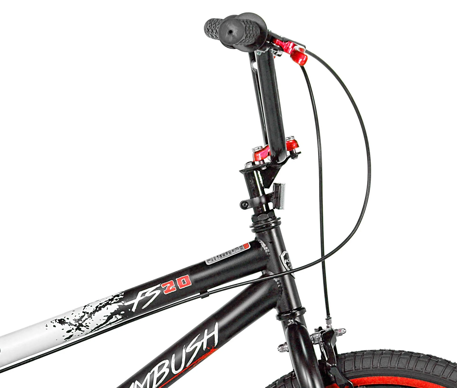 Kent Bicycle 20 In. Ambush Boys BMX Bike, Black and White with Red Rim