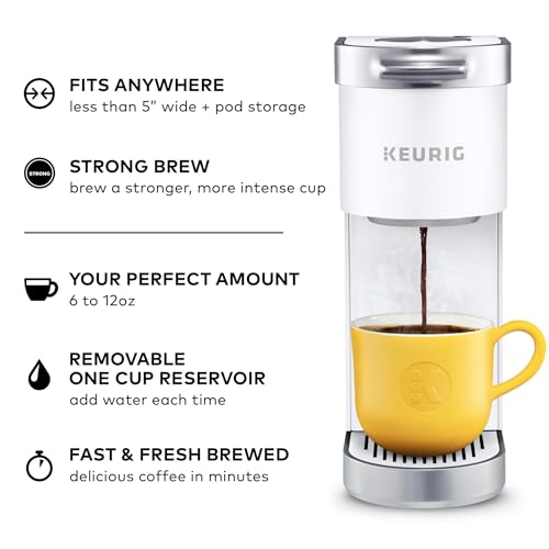 Keurig K-Mini Plus Single Serve K-Cup Pod Coffee Maker, with 6 to 12oz Brew Size, Stores up to 9 K-Cup Pods, Travel Mug Friendly, Matte Black