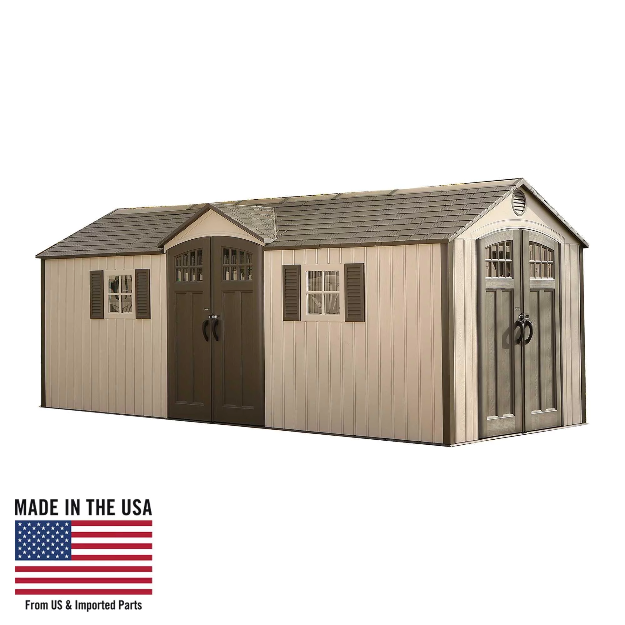 Lifetime 20 ft. x 8 ft. Outdoor Storage Shed, Desert Sand (60127)