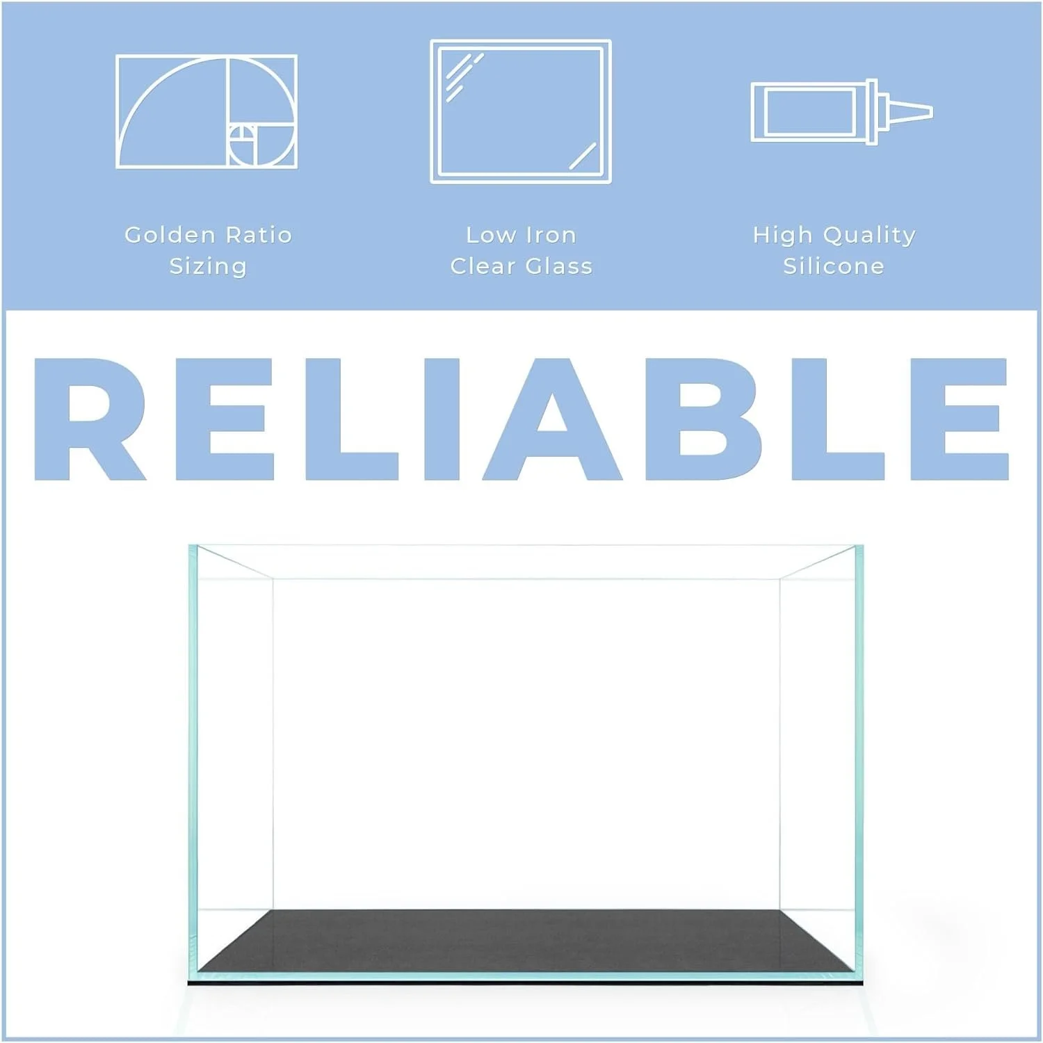 Aqua Worx 5 Gallon Rimless Tank - 14.17 x 8.66 x 10.23 inches Fish Tank - Tall Rimless Fish Tank - Clear Tall Glass Aquarium - Space Saving 5 Gallon Fish Tank - Durable Rimless Aquarium