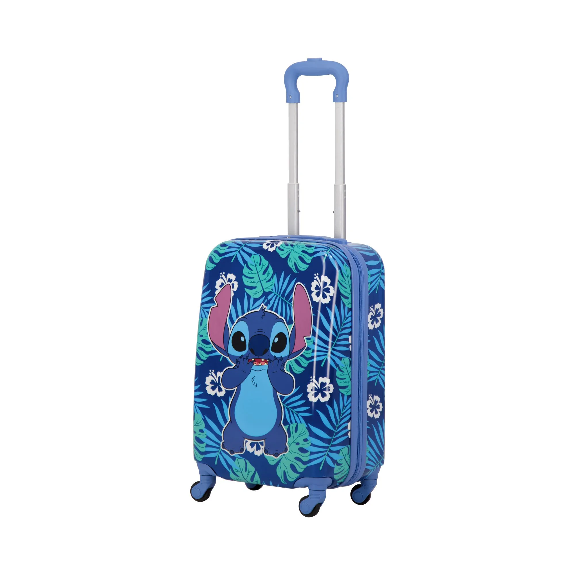 Disney Stitch 21 Inch Kids Rolling Luggage, Hardshell Carry On Suitcase with Spinner Wheels, Blue