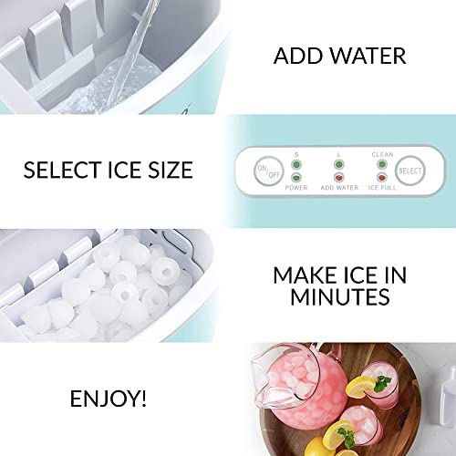 Igloo Automatic Ice Maker, Self- Cleaning, Countertop Size, 26 Pounds in 24 Hours, Cubes 7 Minutes, LED Control Panel, Scoop Included, Perfect for Water Bottles, Mixed Drinks, Stainless Steel