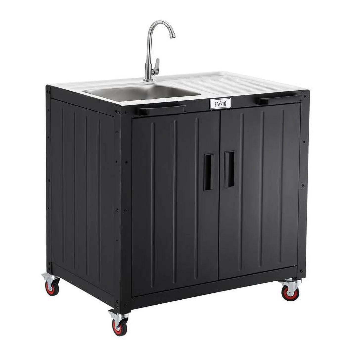 FEASTO Freestanding Utility Sink with Storage Cabinet L35.4” x W24”