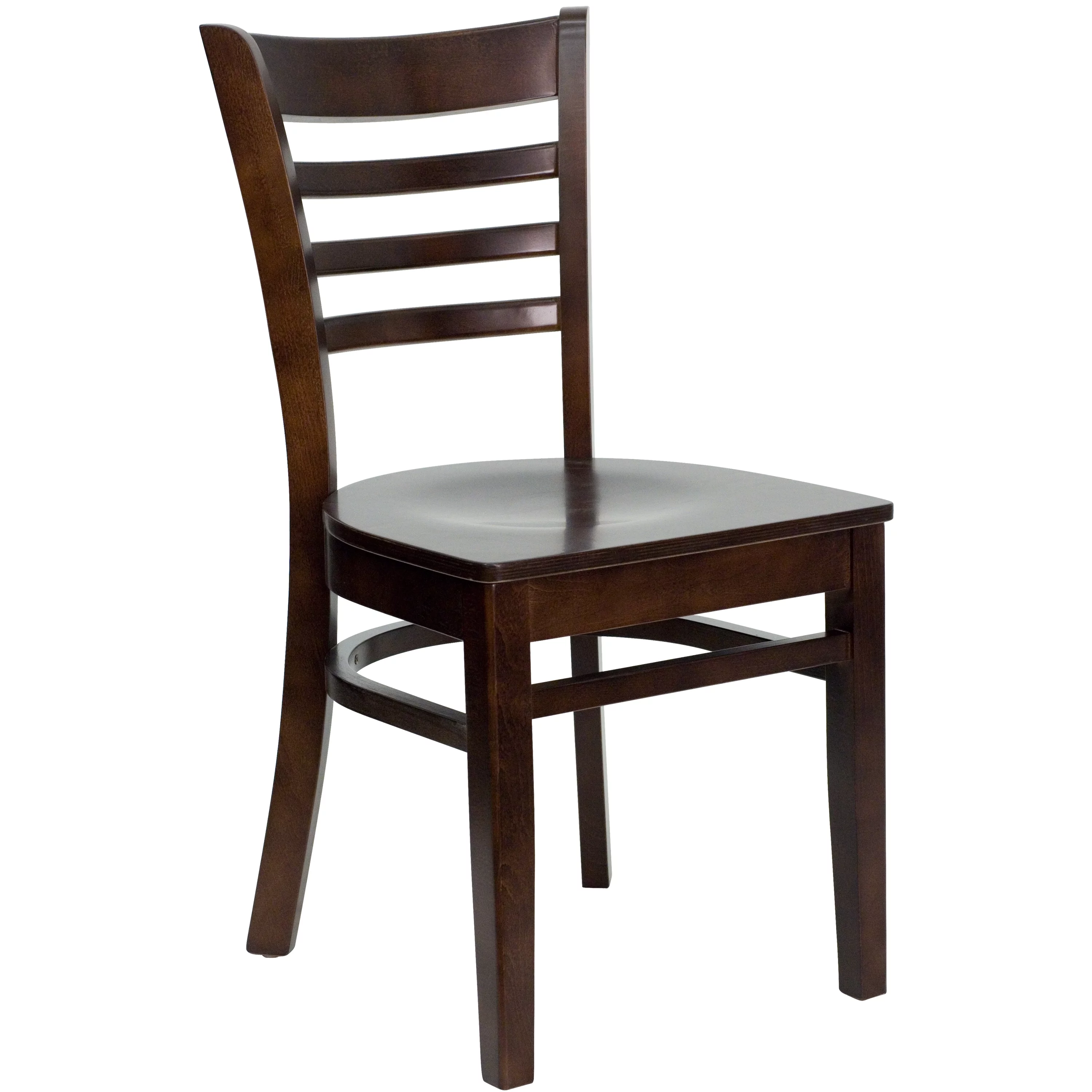 Flash Furniture HERCULES Series Ladder Back Walnut Wood Restaurant Chair