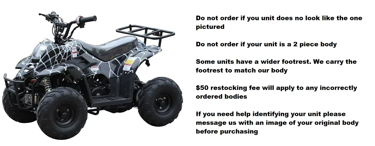 1-Piece Body Plastic Fender for IceBear Coolster 3050 Taotao Chinese Peace SunL MotoTec Kids ATV Quad 110cc Green