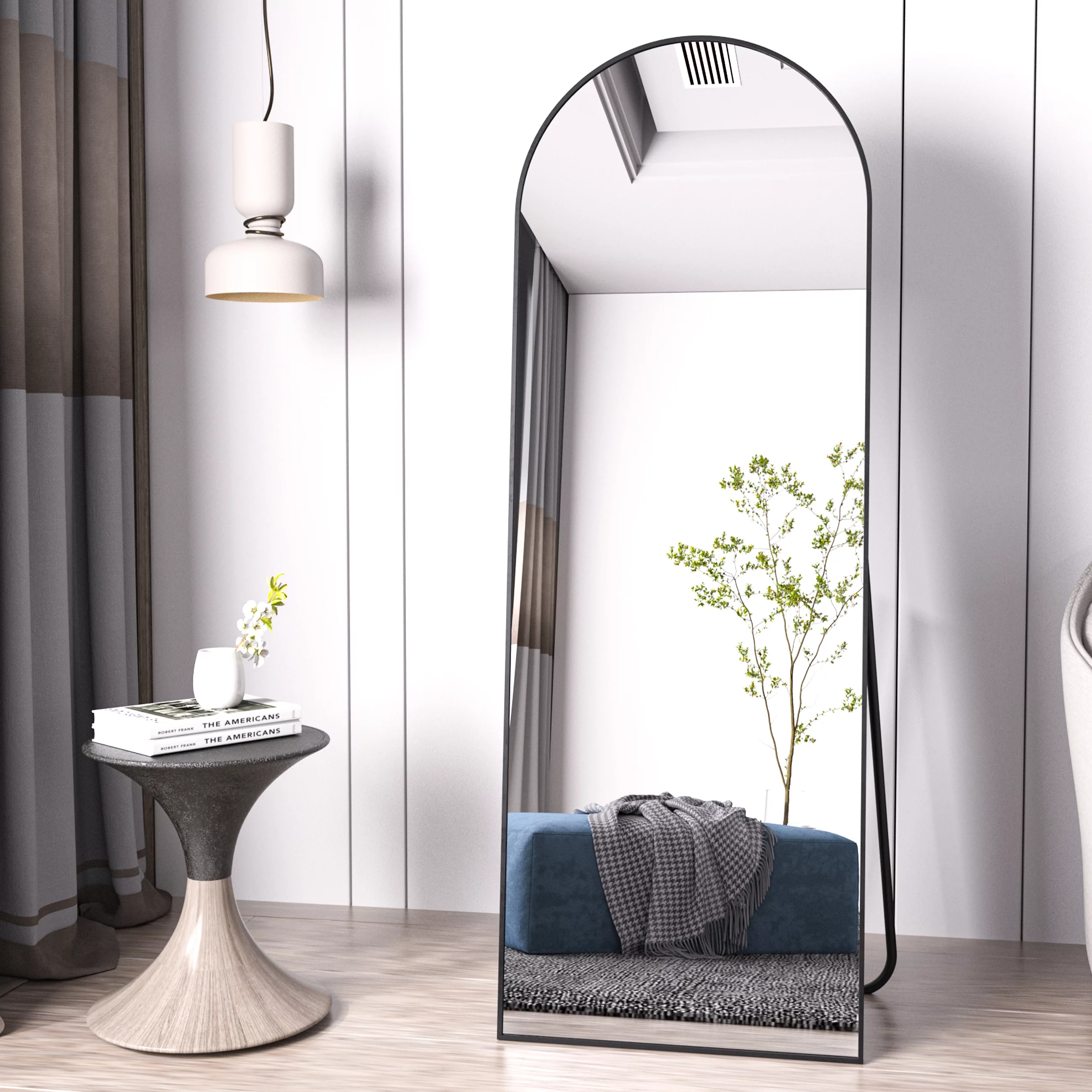 BEAUTYPEAK Arched Full Length Floor Mirror 58