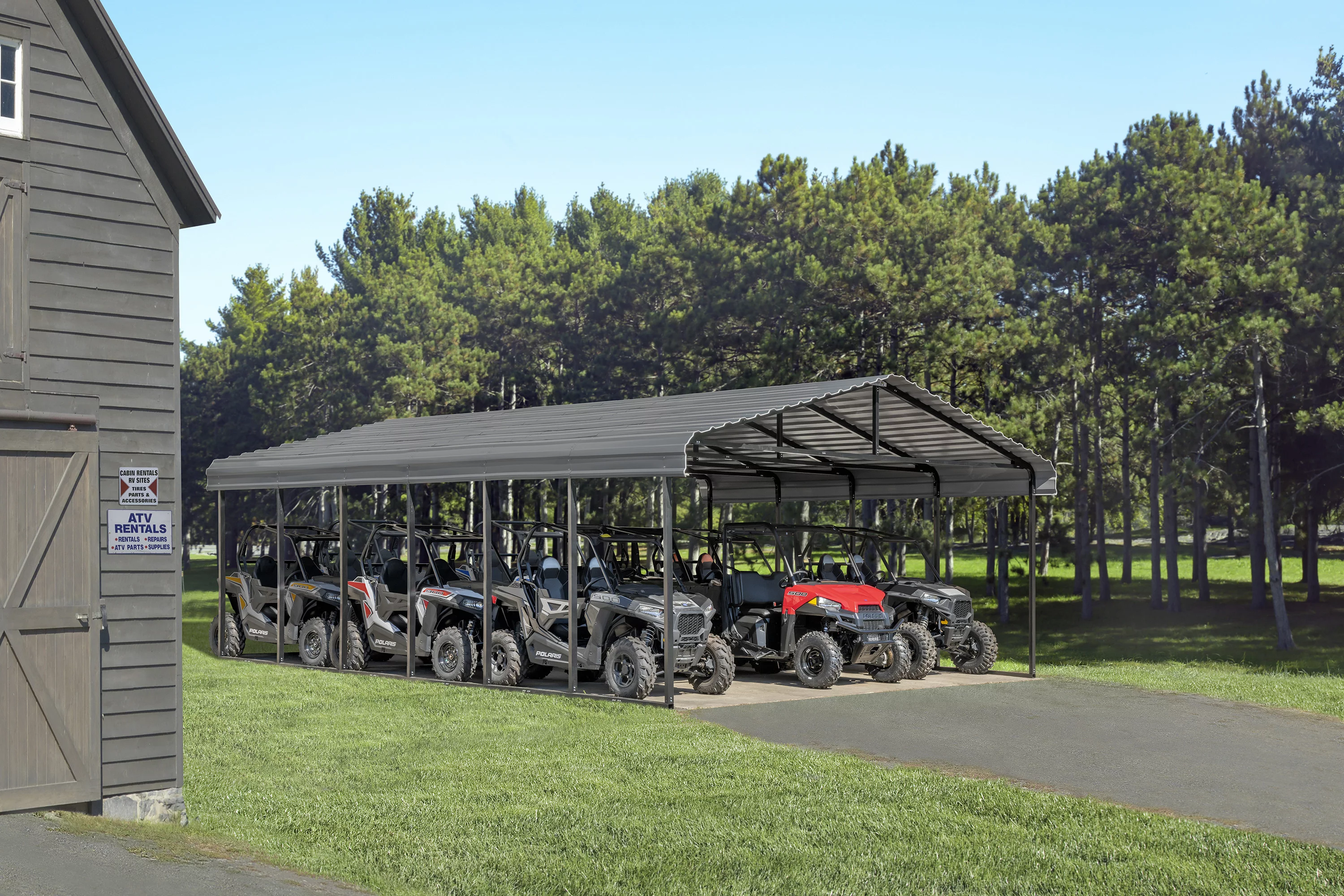 Arrow Carport, 20 ft. x 29 ft. x 9 ft. Charcoal