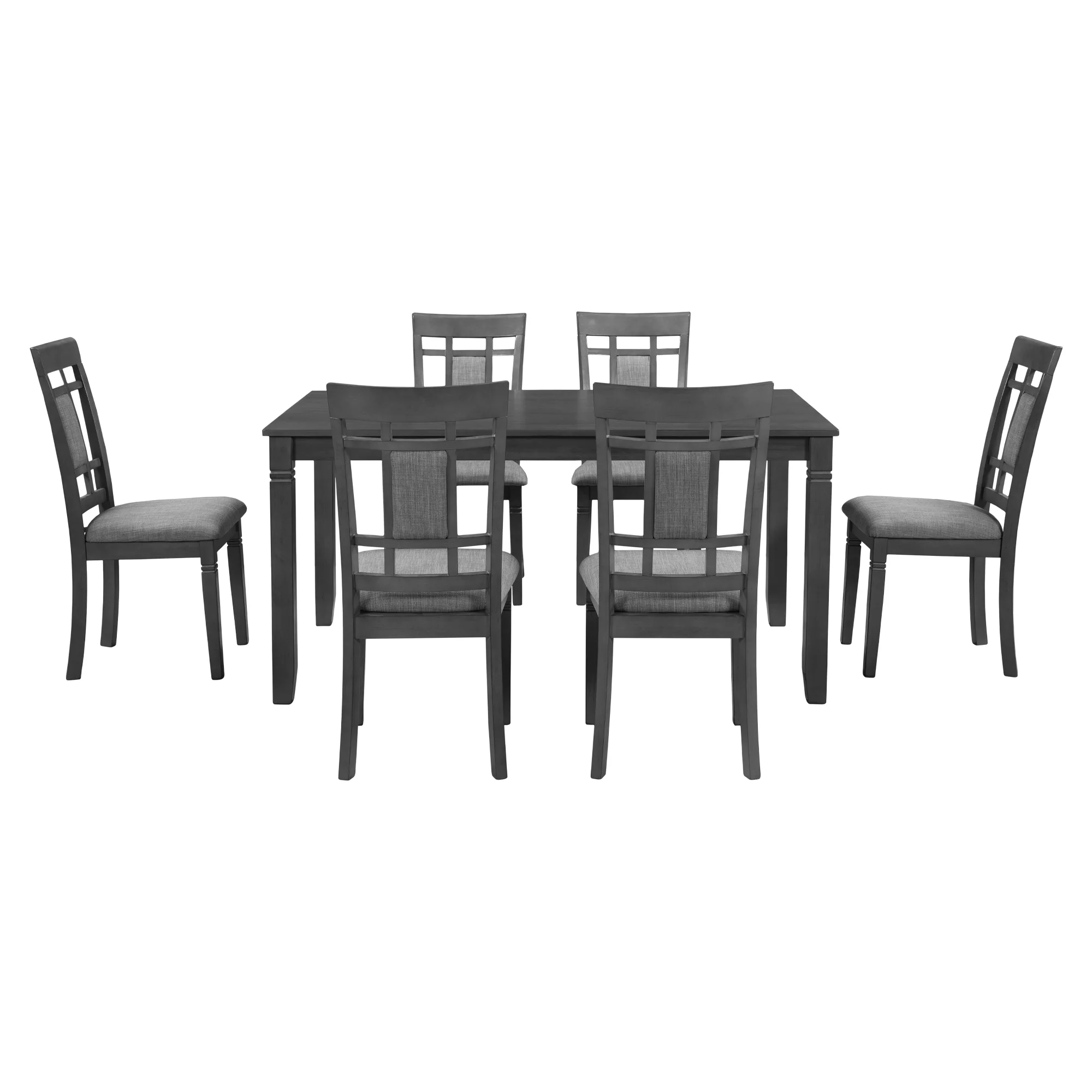 EUROCO 7PCS Kitchen Dining Table and Chair Set,60