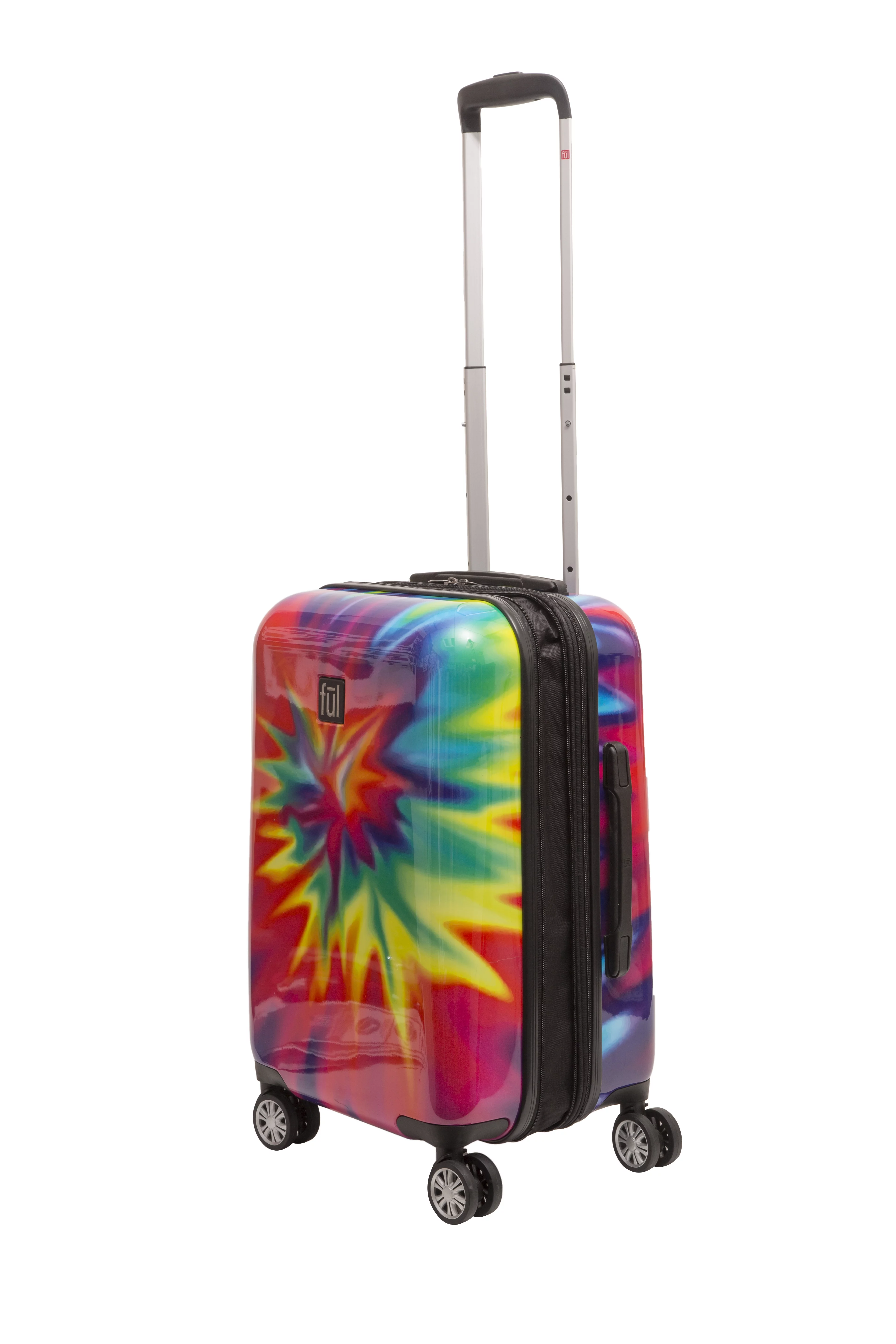Tie Dye 22 Inch Rolling Luggage, Rainbow Swirl Hardshell Carry On Suitcase with Wheels, Tie-Dye