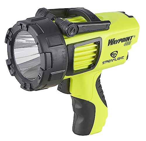 Streamlight 44910 Waypoint 400 Rechargeable 1400-Lumen Long Range Pistol-Grip Spotlight with 120V AC Charger and Polymer Holder/Mount, Yellow