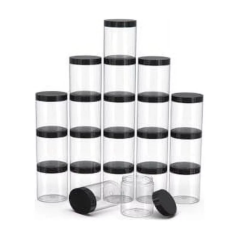 8oz Container with Lids 30 Pack BPA Free, Bulk Clear Plastic Refillable Round Sugar Scrub small ounce Oz Plastic Containers Jars with Lids for Cosmetics, Lotions, Body Butters, Liquid Slime Beauty