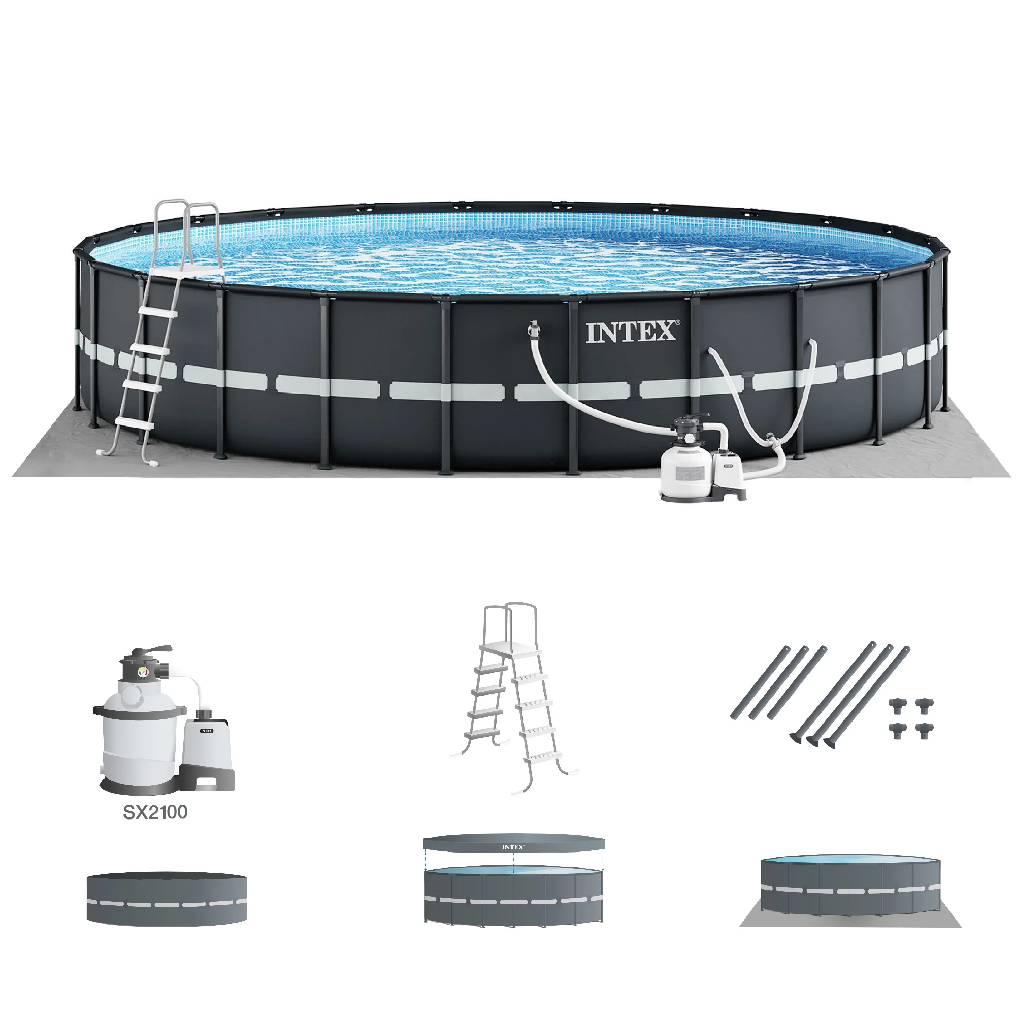Intex 18Ft x 52In Ultra XTR Frame Above Ground Swimming Pool Set with Pump
