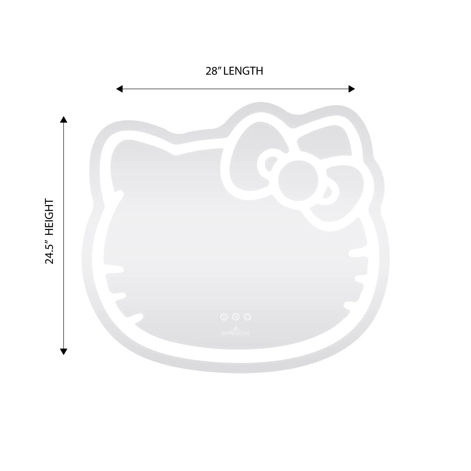 Impressions Vanity Hello Kitty LED Makeup Mirror, Wall Mount Tabletop Lighted Mirrors with Touch Sensor