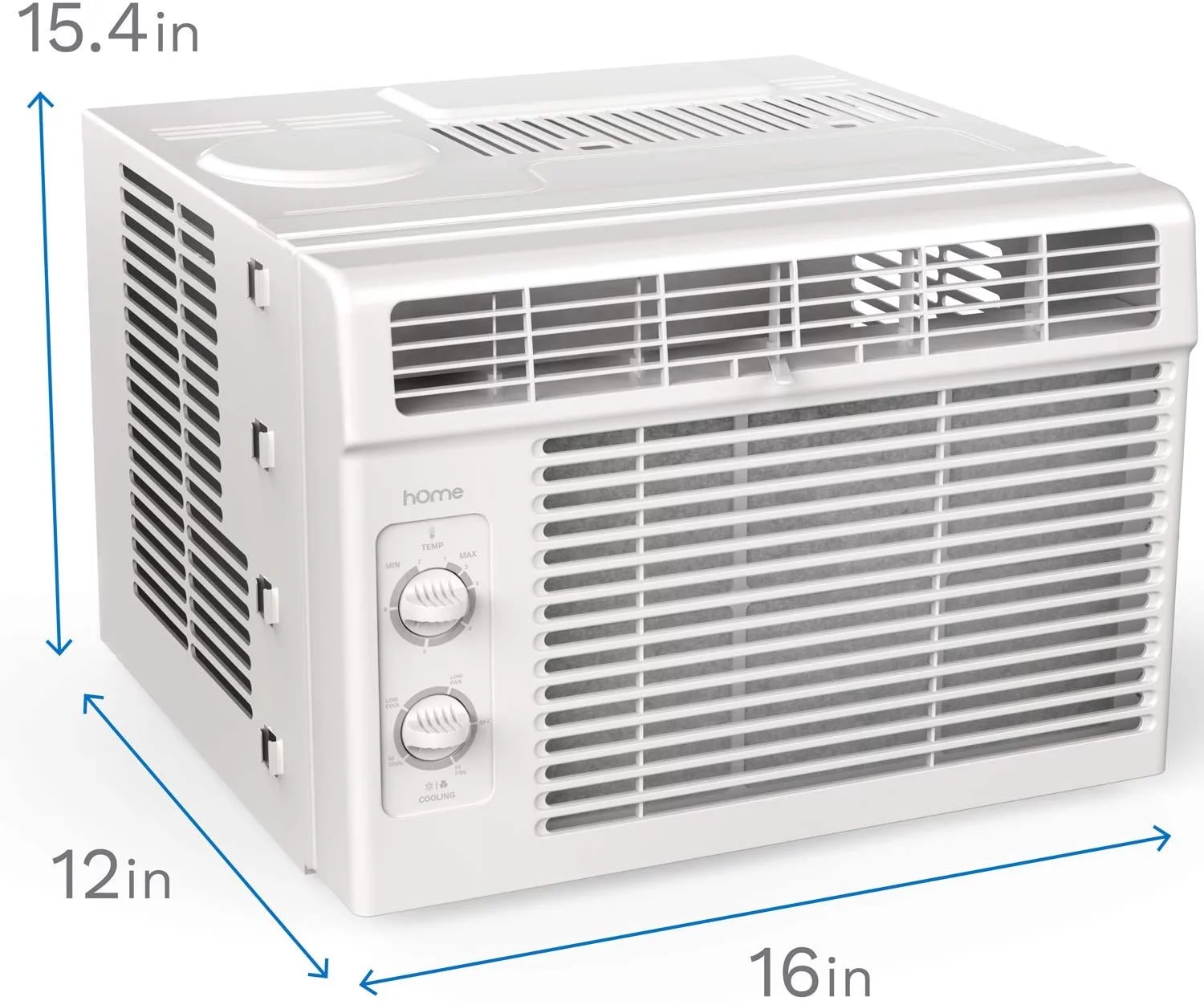 hOmeLabs Window Air Conditioner 5000 BTU - Easy Mechanical Control Compact AC Unit with Washable Reusable Filter, 2 Cooling Speeds, 2 Fan Speeds - Ideal for Bedroom and Rooms up to 150 Sq. Ft.