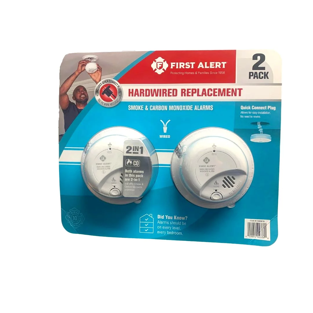 First Alert Hardwired Smoke & Carbon Monoxide Detectors 2-in-1 2 Pack SC9120B