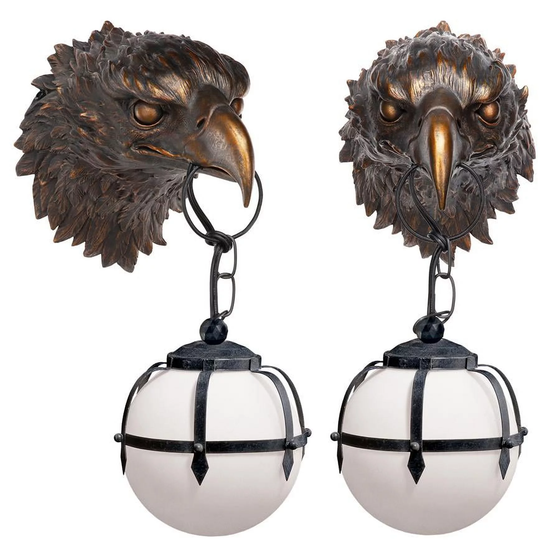 Design Toscano Enlightening Freedom Bald Eagle Sculptural Electric Wall Sconce: Set of 2