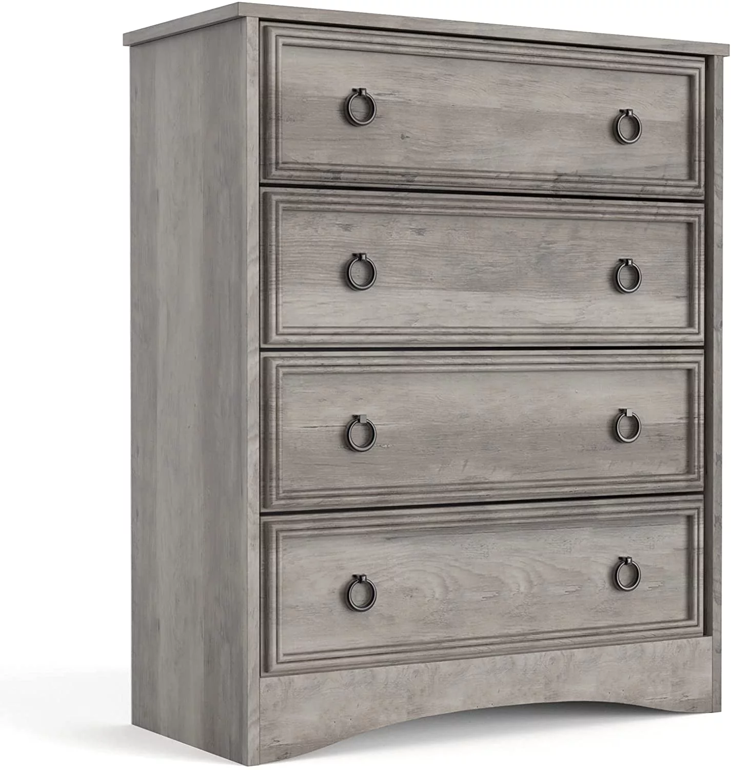 LGHM 4 Drawer Dresser, Modern Wood Chest Dresser for Bedroom Livingroom Gray