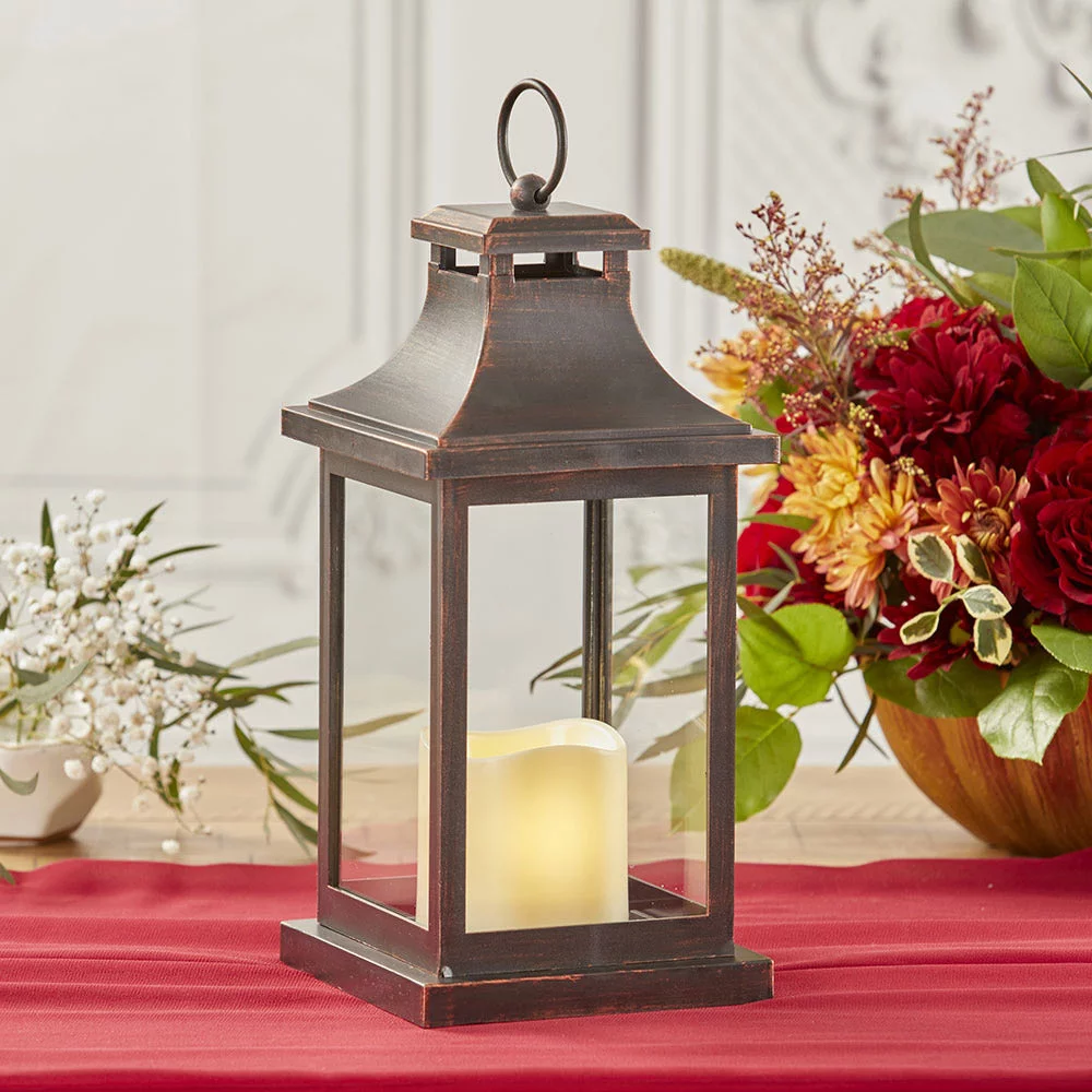 LED Decorative Lanterns Kate Aspen Cooper Vintage Rustic Home Table Centerpiece