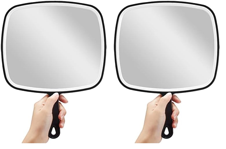 OMIRO Hand Mirror, Extra Large Black Handheld Mirror with Handle, 9